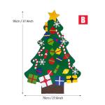 Vilten Kerstboomset, doe-het-zelf vilten kerstboomset, vouw, vilt, kerstboom, decoratie, doe-het-zelf vilten decoratie, kerstboom voor kinderen, met afneembare hangende ornamenten 