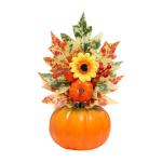Halloween-Kürbisse, Ahornblätter, Ornament, Herbsternte, Dekor, neuartiges dekoratives Handwerk, Esstisch-Mittelstück für Geschäft und Büro, Style D