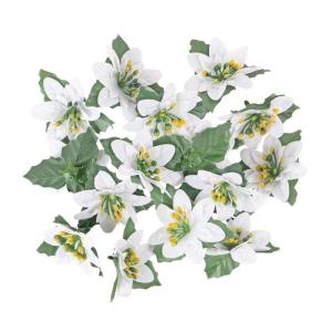 Decoratieve bloemen, , bloemen, verschillende soorten, ca. diameter 8 cm (kerstster 1 - wit - 15 stuks)