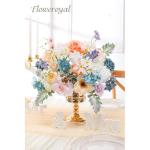 Künstliche Blumen Combo Fee Blau Blumen Mix Seidenblumen Gefälschte Rosen mit Stielen für DIY Hochzeit Brautsträuße Babyparty Blumenarrangement Tischaufsätze Heimdekorationen
