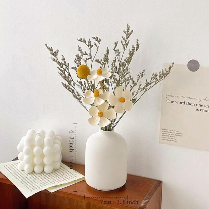 Kunstblumen Gefälschte Blumen mit Vase, rustikale Dekorationen für das Heimbüro, kleine Vase, Blumenstrauß, Dekoration für den Esstisch für jeden Anlass