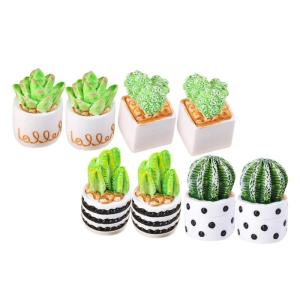 8 stuks kunstmatige cactus kantoordecoratie mini poppenhuis cactus decor miniatuur huisbenodigdheden modellen kamerplanten decoratie mini-plantenfiguren wagen decoraties kleine har