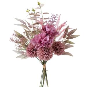 Kunstblumen Künstliche Pflanzen Blumen Deko Seidenblumen Hortensien Blumenarrangements Kernstück Hochzeit Blumenstrauß(Rosa)