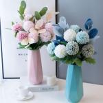 Kunstblumen Künstliche Blumen Pflanzen Set, Seidenblumenarrangements mit Keramiktopf, für Zuhause, Hochzeit, Party, Büro, Tafelaufsatz für jeden Anlass