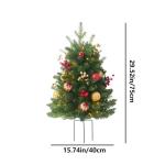 Artificial Christmas Tree with Ground Plug | Pre-Lit Faux Holiday Tree with Cones, Berries & Balls | Seasonal Christmas Tree for Family Gatherings & Holiday Decorations for Outdoor