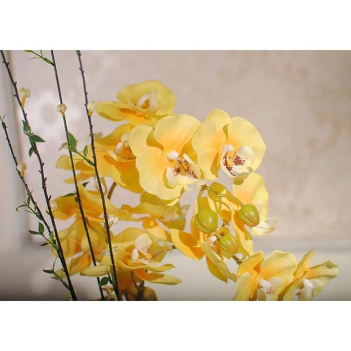 Kunstblumen Dekorative Phalaenopsis, künstliches Blumen-Arrangement mit Keramiktopf, künstliche Seidenpflanzen in Töpfen für die Party zu Hause für jeden Anlass
