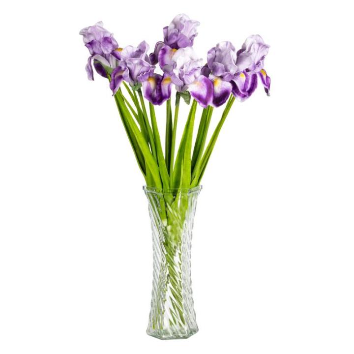 Iris 6 Pack 23,6 inch Real Touch Fake Flowers, voor bruiloft, huis, feestdecoratie (paars)