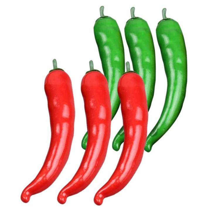 3 Sätze Simuliertes Pepper-Modell Wohnungsdeko Hausdeko Gemüse Obst Girlande Weinrebe Gefälschter Pfeffer Simulation Pfeffer Pfeffer-Modell-Requisite Poly-Drache 6 Stück * 3