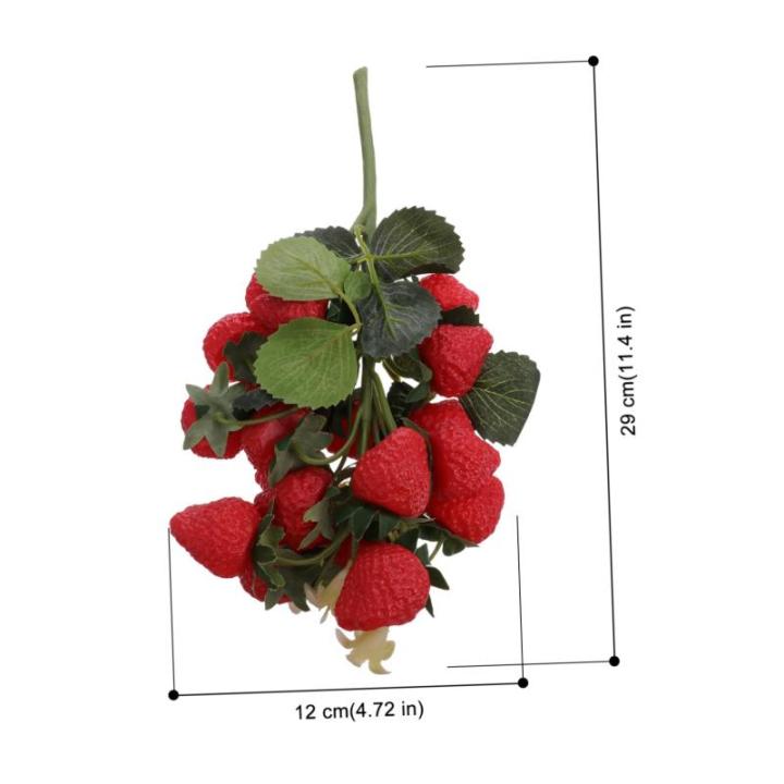 Simulierte Obstspieße Künstliches Grün Künstliche Früchte Künstliche Beeren Künstliche Äpfel Erdbeeren Dekor Künstliche Beerenstiele Künstliche Pflanzen Erdbeeren