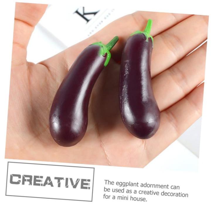 4 Sätze Simulation Aubergine Dekoratives Auberginenmodell Hausmodell-Dekoration Miniatur Aubergine Zarte Miniatur-aubergine Realistisches Miniaturspielzeug Mini-dekor 4 Stück * 4
