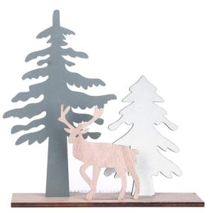 Weihnachten Deko Draußen Home Page Baum Dekoration Weihnachtsmarkt Holz-DIY-Party- PartyhandwerkHome Dekorieren (White-4, One Size)