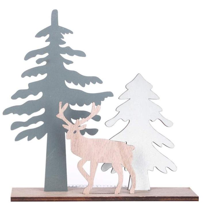 Weihnachten Deko Draußen Home Page Baum Dekoration Weihnachtsmarkt Holz-DIY-Party- PartyhandwerkHome Dekorieren (White-4, One Size)
