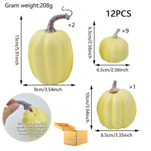 12 Pc Kürbis Herbst Deko Kürbisse Zierkürbisse Herbstdeko Herbstdekorationen Künstliche Kürbisse Für Herbst Thanksgiving Halloween Feiertagsparty Dekoration Halloween Dekorat
