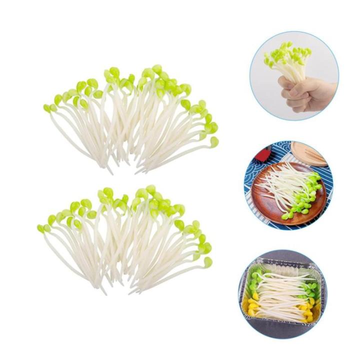 3 Sätze Sojasprossen Foto Requisite Gefälschtes Gemüsemodell Künstliche Bohnensprossen Lebensechte Künstliche Sojasprossen Dekoratives Gemüse Plastik Light Green 50 Stück * 