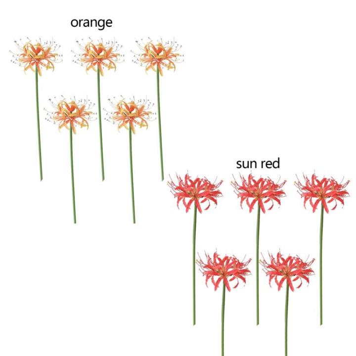 Künstliche Spinnenlilien-Blumen, 5 Stiele, 66,9 cm, Lycoris Radiata-Blumen, Lebensechte Lycoris Recoil Fake-Spinnenpflanze, Seidenblumenstrauß-Dekor für Zuhause (A)