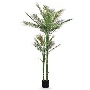 180cm künstliche Phoenix Palme, Areca Palme nur für den Innenbereich mit 2 abnehmbaren Stämmen und 24 verstellbaren Palmenblättern, deko für Büro, Laden, Wohnung und Party