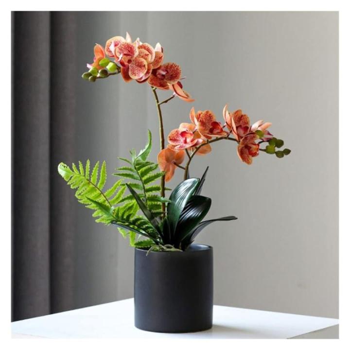 Kunstblumen Künstliche Orchideenblumen, gefälschte Phalaenopsis-Seidenorchideen in Töpfen, Bonsai-Pflanzen, Blumenarrangements für die Hochzeit zu Hause für jeden Anlass