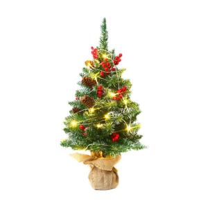 Kerstboom met verlichting, 45 cm, houten lichtketting, kerstboom, mini-kerstboom, kunstkerstboom, kerstdecoratie, tafel, kerstboom, kerstcadeaus