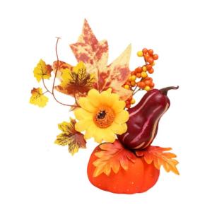 Halloween-Kürbisse, Ornament, Esstisch-Mittelstück, Kunstwerk, Erntedankfest, Herbsternte-Dekor für die Herbstparty im Bauernhaus, Style B