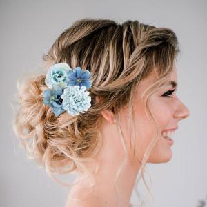 20 stuks , , namaakmini-bloemen van zijde, voor woondecoratie, bruiloften (blauw)