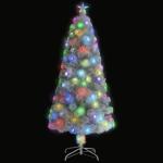Künstlicher Weihnachtsbaum mit Beleuchtung Weiß 150cm Glasfaser Christbaum Kunstbaum Dekobaum Tannenbaum Weihnachten Künstlicher Weihnachtsbaum für Weihnachtsdeko