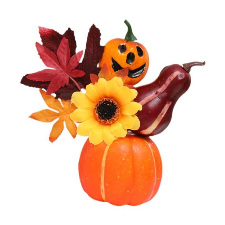 Halloween-Kürbisse, Ahornblätter, Ornament, Herbsternte, Dekor, neuartiges dekoratives Handwerk, Esstisch-Mittelstück für Geschäft und Büro, Style A