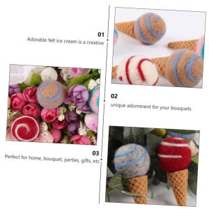 5 stuks ijssalon ijs party achtergrond kerstcadeauzakjes vulling knutselproject van vilt ijs decoratie decoraties voor ijsfeesten pluche dier wolvilt bloemen kunsthandwerk