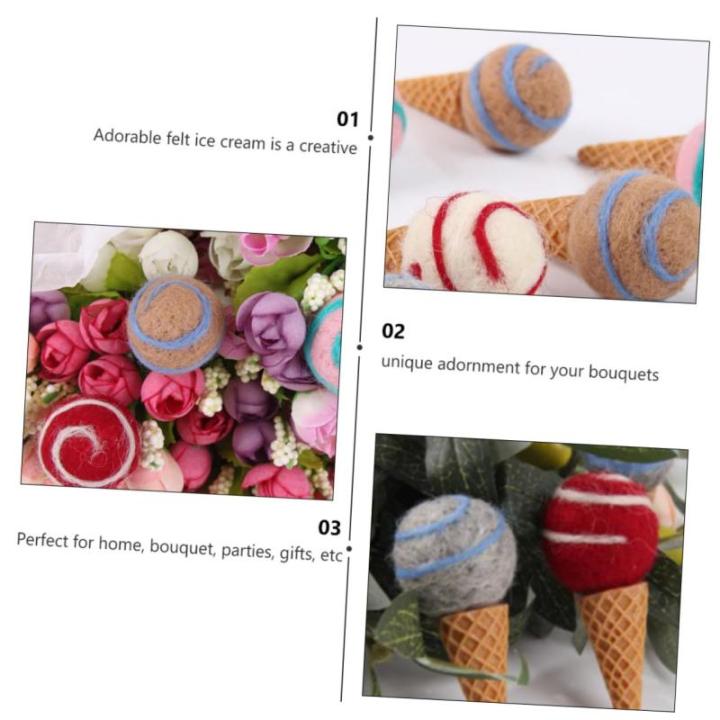 5 stuks ijssalon ijs party achtergrond kerstcadeauzakjes vulling knutselproject van vilt ijs decoratie decoraties voor ijsfeesten pluche dier wolvilt bloemen kunsthandwerk