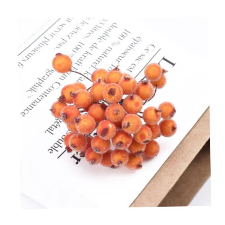 200pcs künstliche Beere Stängel gefrostete Obstbeeren Weihnachtskranzzubehör Mini Weihnachten Beeren Picks Blumenzweig Weihnachtskranz Dekorationen für Urlaub Dekoration Party,