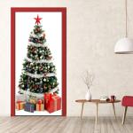 Waterdicht 15.2x39.4in Muurschildering Muursticker, Verwijderbare Raamsticker, voor Kerstversiering Eetkamers Slaapkamers Salons Showcase Decoratie(Christmas tree door stickers)