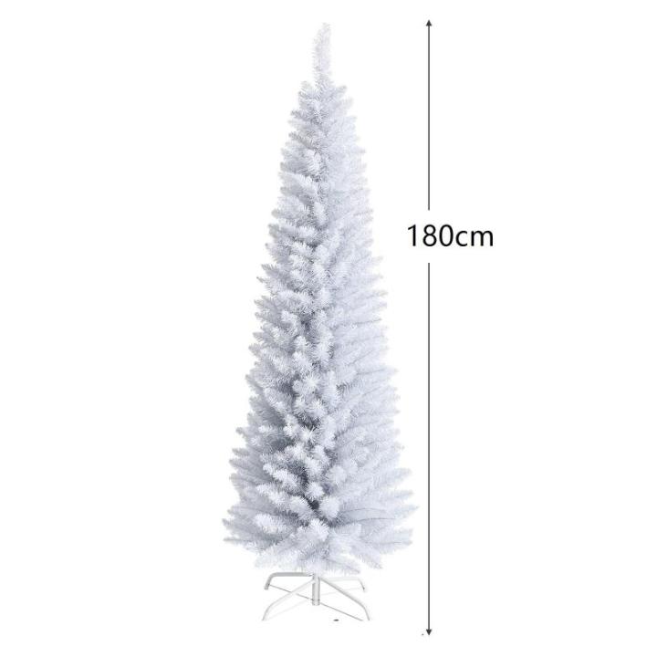 Christmas Tree Tannenbaum KüNstlich Weißer Bleistift-Weihnachtsbaum, Weihnachtskiefer, Geeignet for Heimdekoration ChristbäUme Sztuczna(180cm)