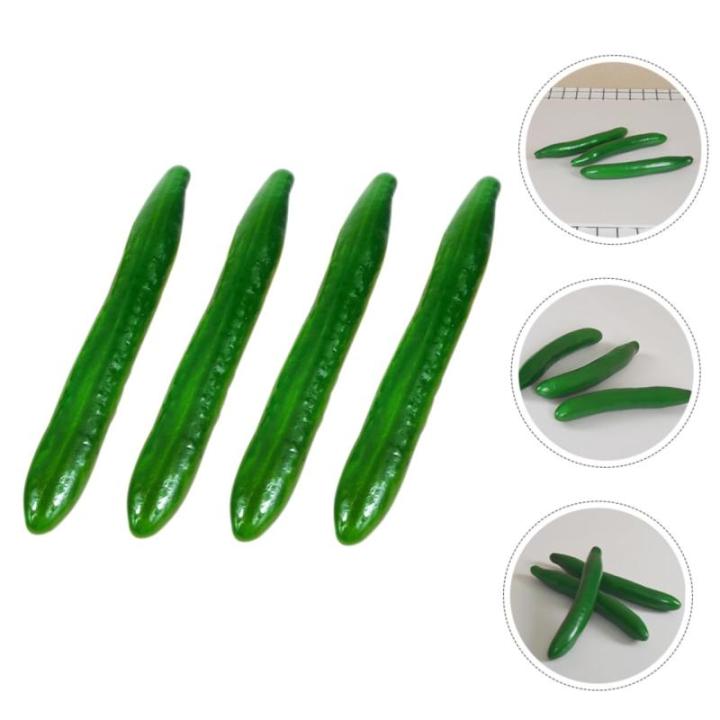2 Sätze Simuliertes Gemüsemodell Künstliche Gurkendekore Simulationsgurke Simulierte Gurkenmodelle Gurken-Modell Simulation Gefälschter Gemüsemodelle Green Schaum 4 Stück * 2