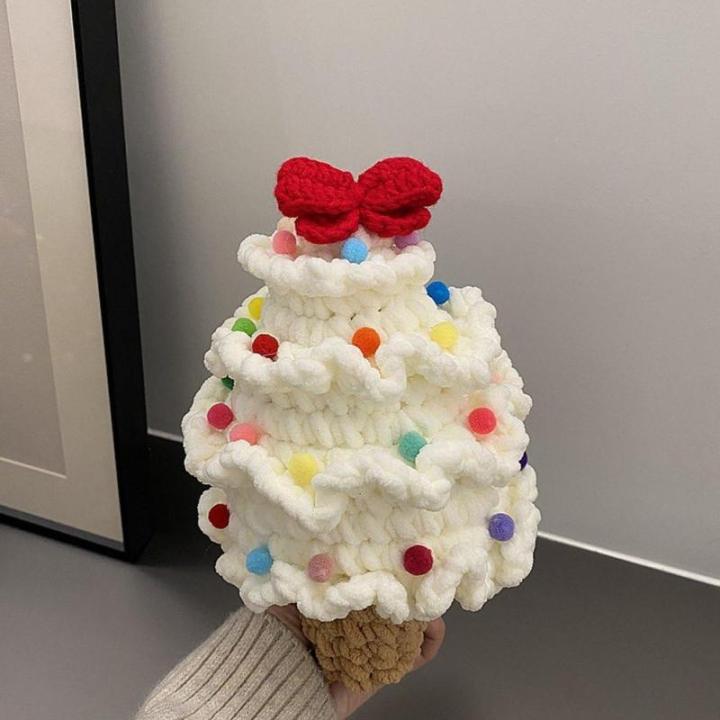Gehäkelte Weihnachtsbäume, Mini-künstliche Weihnachtsbaumdekorationen, Handgefertigte Gehäkelte Weihnachtsbaumschmuck-Dekorationen