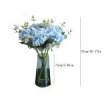 Kunstblumen Künstliche Blumen für Hochzeit, Party, Esstisch, künstlicher Blumenstrauß aus Hortensien mit Glasvase für jeden Anlass