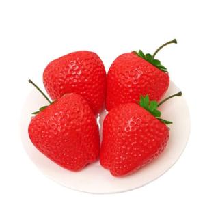3 Sätze Simulation Große Erdbeere Künstliche Schaumerdbeere Fruchtmodell Künstliche Früchte Simulation Erdbeeren Künstliche Ananas Erdbeer-dekorationsset Rot Plastik 4 Stück