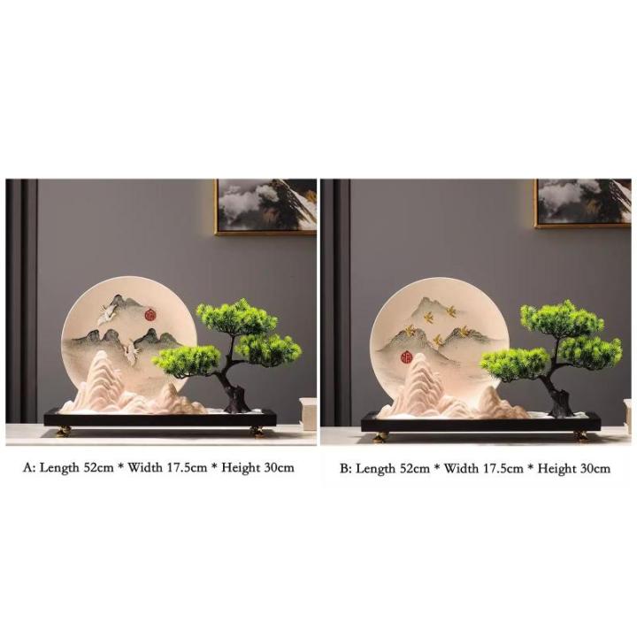 Künstlicher Bonsai-Baum Simulierte Willkommen Kiefer Bonsai Bildschirm Dekoration Zen Wohnzimmer Dekoration Veranda Schrank Büro Landschaft Künstliche Bäume Pflanzen (Color : A