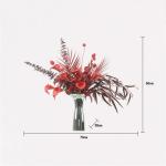 Kunstblumen Blumenkunst-Simulationsblumen-Dekor – eleganter künstlicher künstlicher Pflanzenstrauß für den Tisch im Wohnzimmer, handgefertigte Glasvase für jeden Anlass