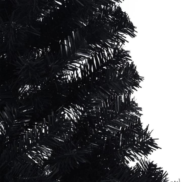 Kunstkerstboom met standaard, 180 cm hoog, kunstdennenboom, kerstdecoratie, kunstboom, hoge pvc en staal, zwart