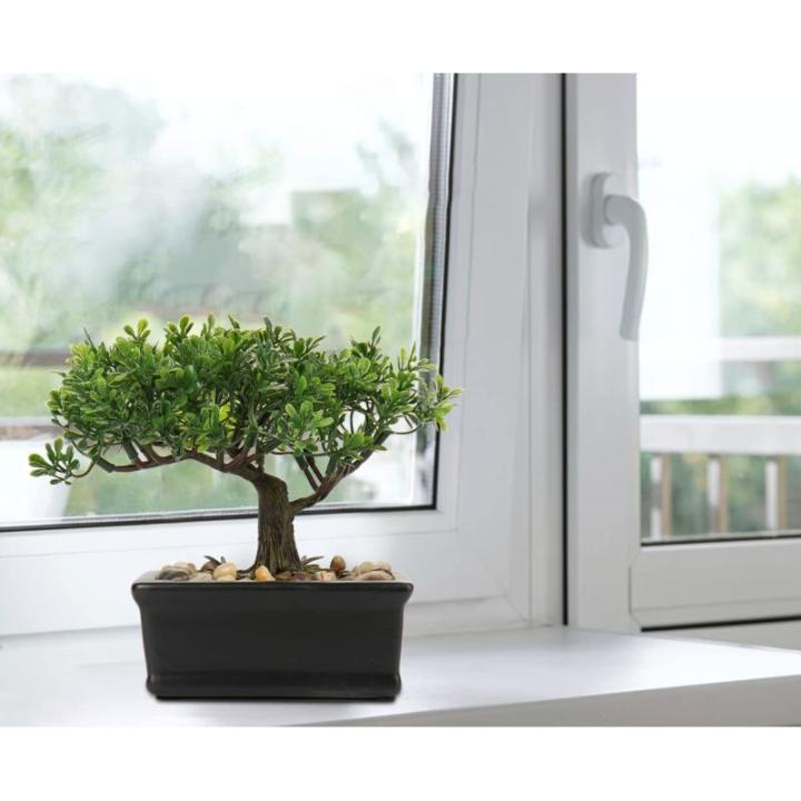 Kunstmatige bonsai in pot, kunstmatige bonsai-boom, bonsai kunstplant als echt, Japanse decoratie, kunstboom, bonsai, podocarpus, kunstkamerplanten voor badkamerdecoratie, bureau, 