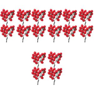 16 STK Simulierte Kirschtomaten künstliches Gemüse Tomaten Hausbedarf Obst-Requisite Künstliche Tomaten Dekorative Tomaten Kirschtomaten-Modell Cherry-Tomaten-Dekor PVC rot