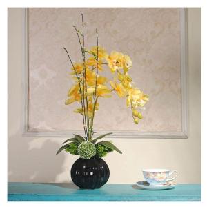 Kunstblumen Dekorative Phalaenopsis, künstliches Blumen-Arrangement mit Keramiktopf, künstliche Seidenpflanzen in Töpfen für die Party zu Hause für jeden Anlass