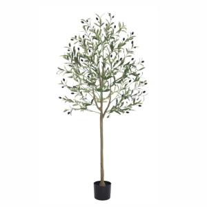 Kunstolijfboom, 150 cm, grote olijfboomplant, nep plastic planten in pot, kunstboom voor woonkamer, slaapkamer, kantoor, decoratie, tuin