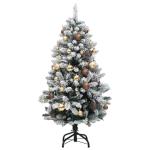 Künstlicher Weihnachtsbaum Klappbar Christbaum Kunstbaum Weihnachten Künstlicher Weihnachtsbaum Dekobaum Tannenbaum für Weihnachten Dekoration 150 LEDs & Kugeln 150 cm Grün und