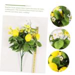 3st Zitronenstrauß Girlandenblatt Selber Machen Künstliche Zitronen Künstliche Bonsai-Pflanze Dekorativer Zitronenzweig Grüne Girlande Künstlicher Pflanzenstamm Schaum Yellow