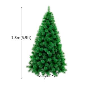 Grüner Weihnachtsbaum mit hoher Dichte, Material PVC, künstliche Kiefern mit Metallständer, unbeleuchtet, ohne Dekoration, leicht zusammenzubauen, nackter Baum, 3 m, modi，1.8m