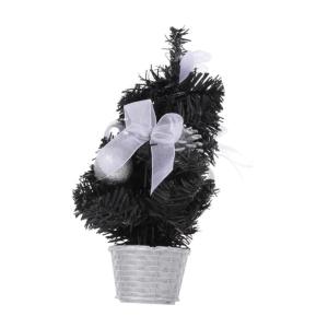Mini-Weihnachtsbaum Weihnachtsbedarf Mini Kanadische Kiefer Desktop-Weihnachtsbaum Festliche Baumdekoration Weihnachtsbaumschmuck Weihnachtsmantel Dekoration Mini-Kiefer Black PVC