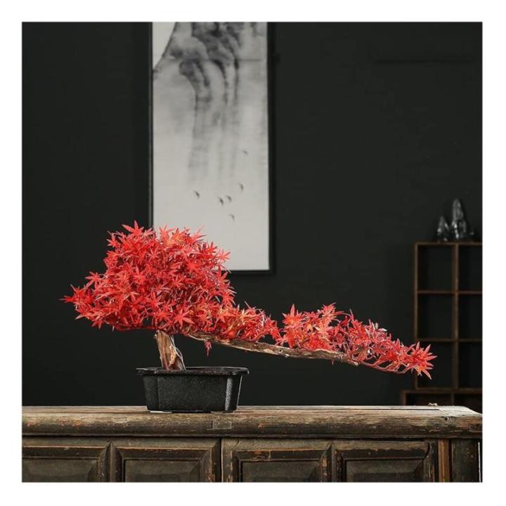 Künstlicher Bonsai-Baum Künstliche Pflanzen, 23 cm, schwarzer Keramiktopf, künstlicher Bonsai-Baum, künstliche Topfpflanze for Zuhause, Büro, Hochzeit, Gartendekoration Künst