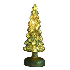 Glas Künstlicher Weihnachtsbaum Mit Beleuchtung Weihnachtsdeko Klein Christmas Tree With LED Lights Tischdekoration Nachtlicht Christbaum Künstlich Weihnachtsbaum (H)
