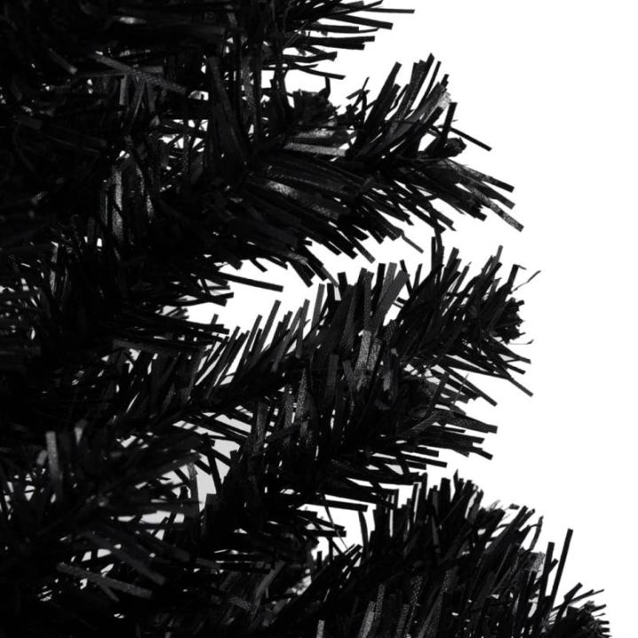 Wiederverwendbar Künstlicher Weihnachtsbaum Beleuchtung und Kugeln 180 cm H Christmas Tree Tannenbaum Weihnachtsdeko Christbaum Kunstbaum Halloween Weihnachtsbaum PVC Schwarz