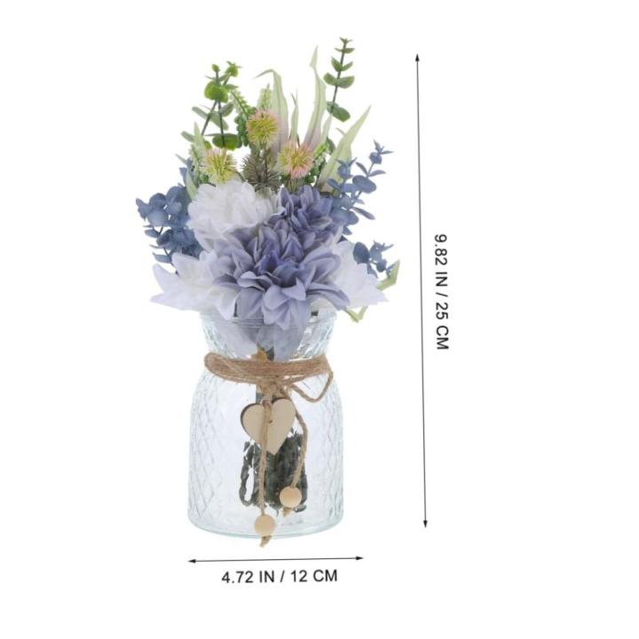 1 Satz Simulierte Vasenornamente Hochzeitsfeier Blumendekor Blumenstraußdekoration Zum Selbermachen Zarte Simulierte Blumen Blumenrequisite Gefälschte Blumen Keramikvase Holz